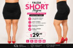 Falda Short Jean Negro